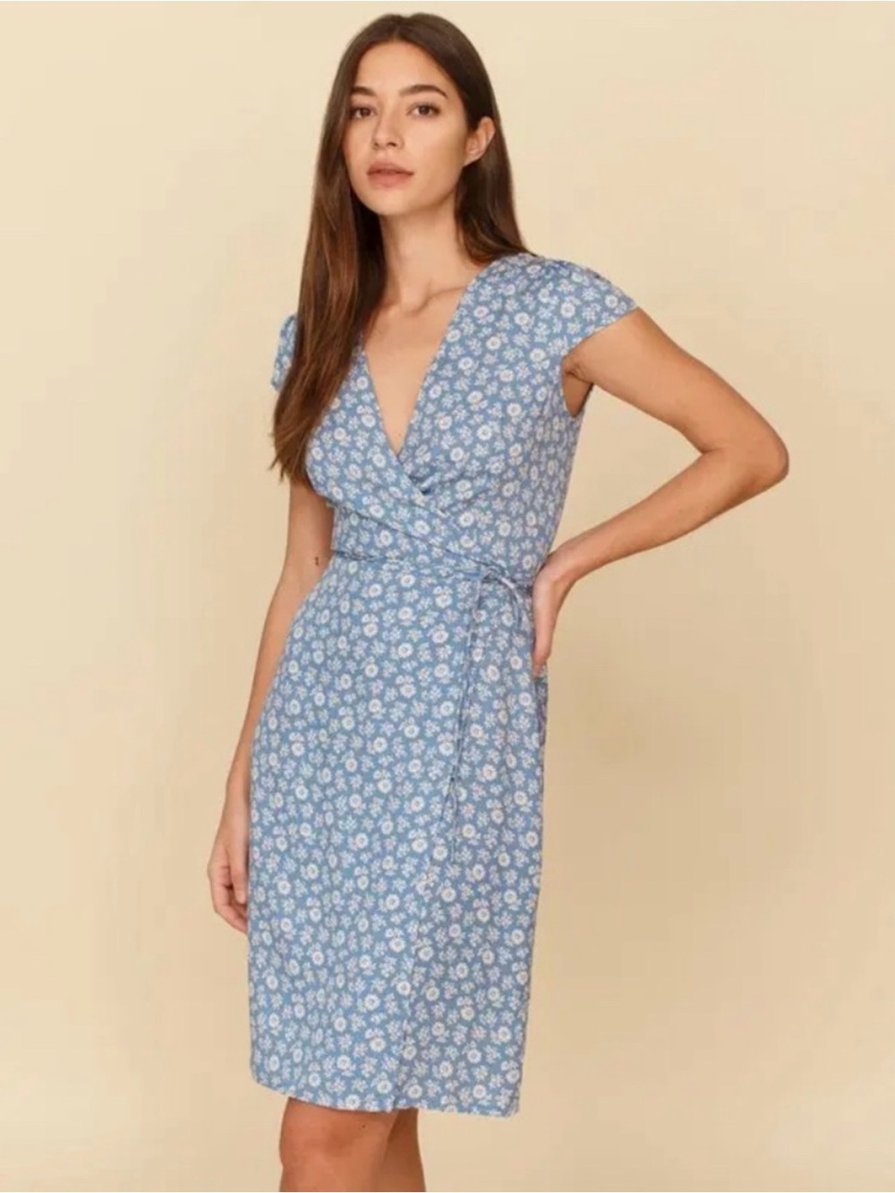 Reformation Zena Wrap Dress in Remi print, size S